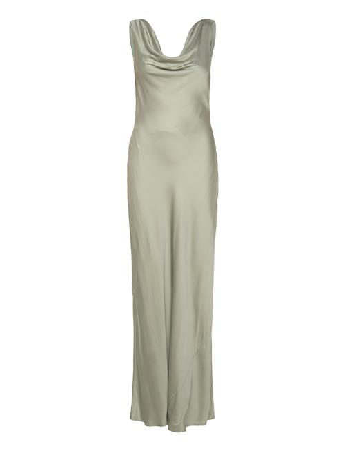 Leah Cowl Satin Maxi Dress Malina Green