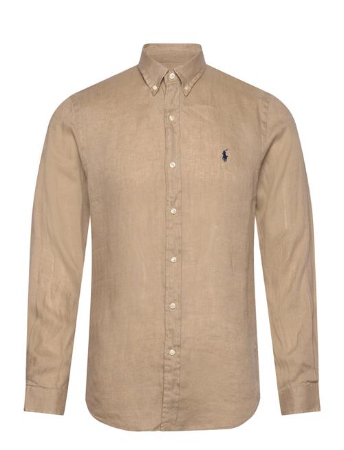 Slim Fit Linen Shirt Polo Ralph Lauren Beige