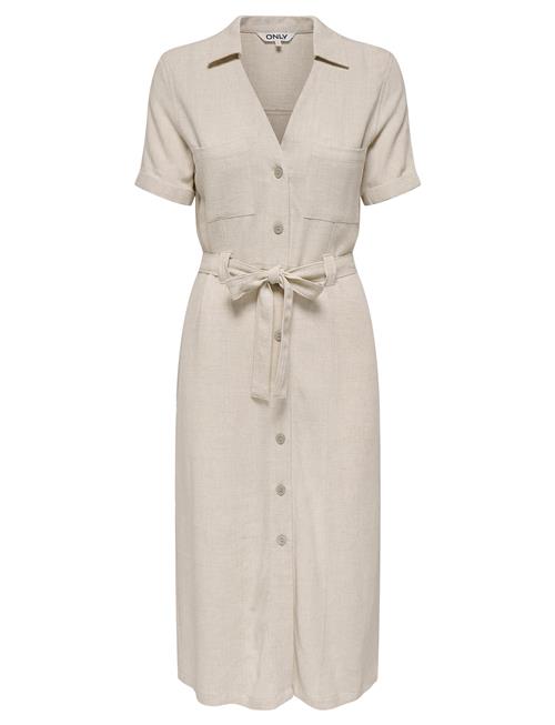 Onlsiesta Ss Lin Bl Shirt Dress Pnt Noos ONLY Beige