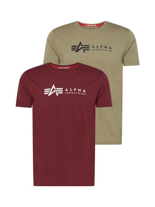 Se ALPHA INDUSTRIES Bluser & t-shirts  oliven / burgunder / sort / hvid hos About You