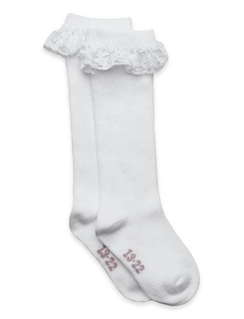 Knee Sock W. Lace Minymo White