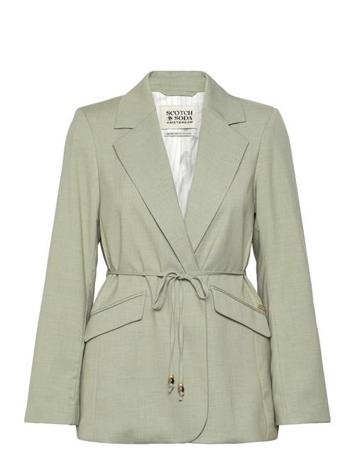 Drapey Belted Blazer Scotch & Soda Green