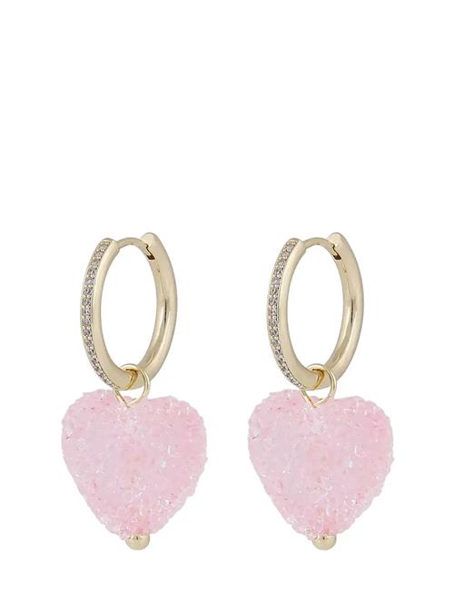 Sugar Hearts Pendant Ear G/Light Pink - SNÖ Of Sweden Pink