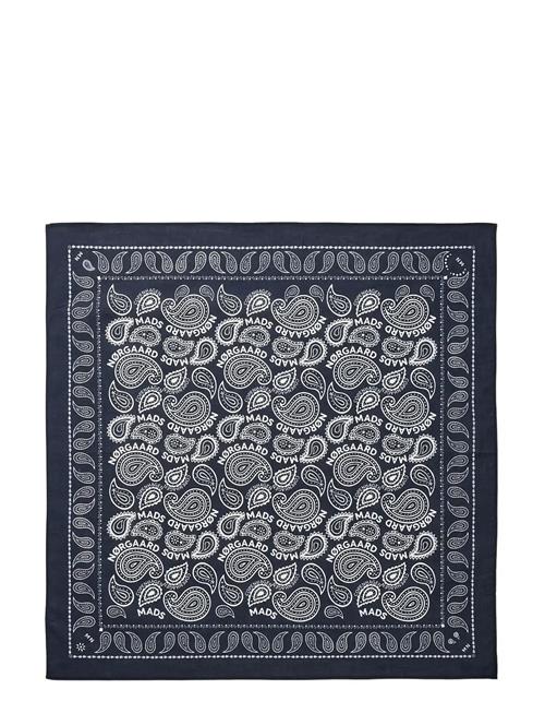 Soft Cotton Paisley Scarf Solid Mads Nørgaard Navy