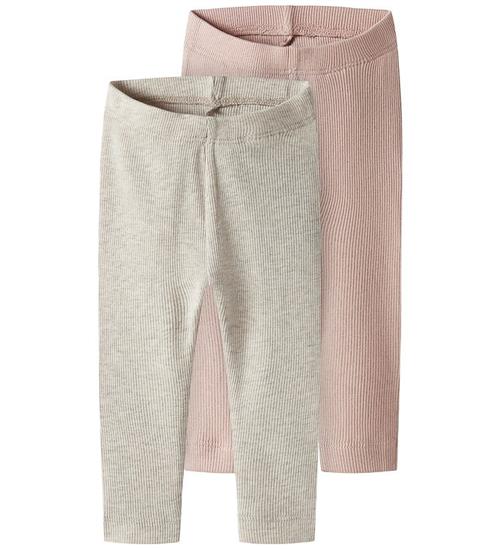 Name It Leggings - 2-pak - NbnKab - Peyote Melange/Sepia Rose