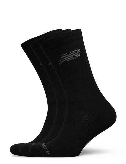 Performance Cotton Cushi D Crew Socks 3 Pack New Balance Black