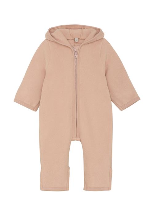 Pram Suit Ears Cot. Fleece Huttelihut Pink