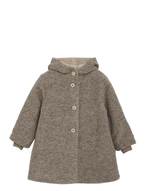 Coat Hood Wool W. Lining Huttelihut Beige