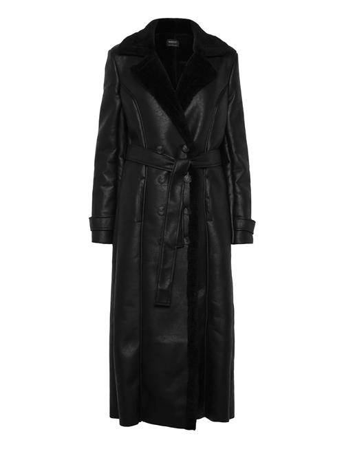 Vegan Leather Trench Coat Bardot Black