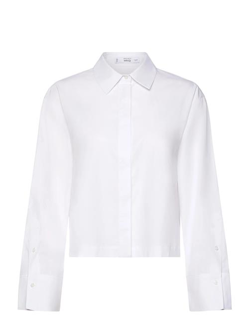 Cropped Poplin Shirt Mango White