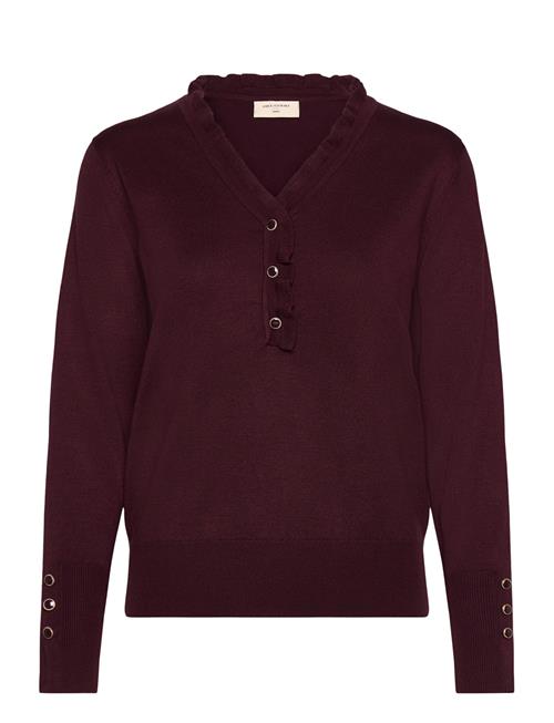 Pullover From Freequent In A Soft, Fine-Knit Material. The Pullover Has A Simple FREE/QUENT Burgundy