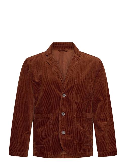 Seersucker Corduroy Casual Blazer Lindbergh Brown