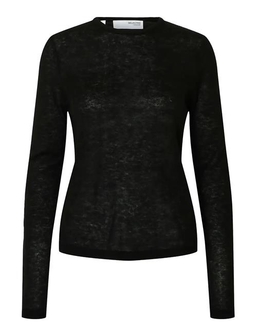 Slfshirley Ls Knit O-Neck Selected Black