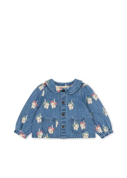 Konges Sløjd Magot Collar Jacket Gots Bow Kitty Denim Bow Kitty Denim 5-6 Y  Blå  5-6 år  kvinde