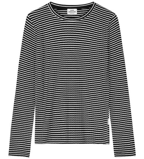 Mads Nørgaard Bluse - Rib - Viskose - Talika - Black/Vanilla Ice
