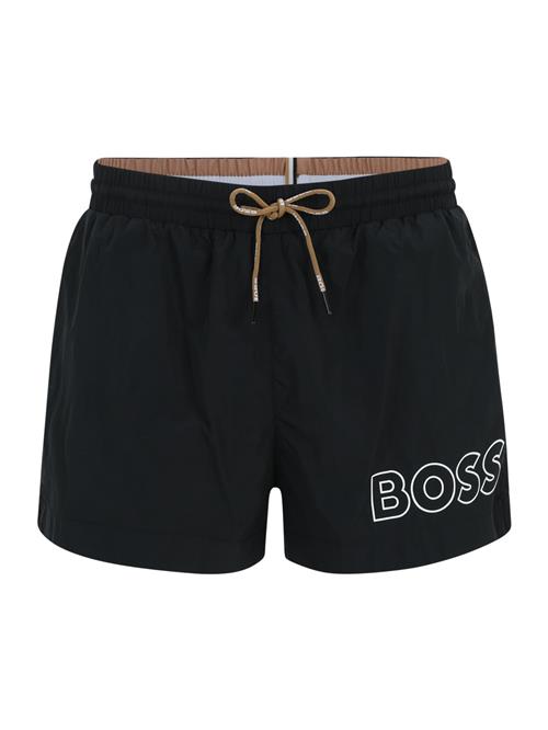 BOSS Badeshorts 'Mooneye'  sort / hvid