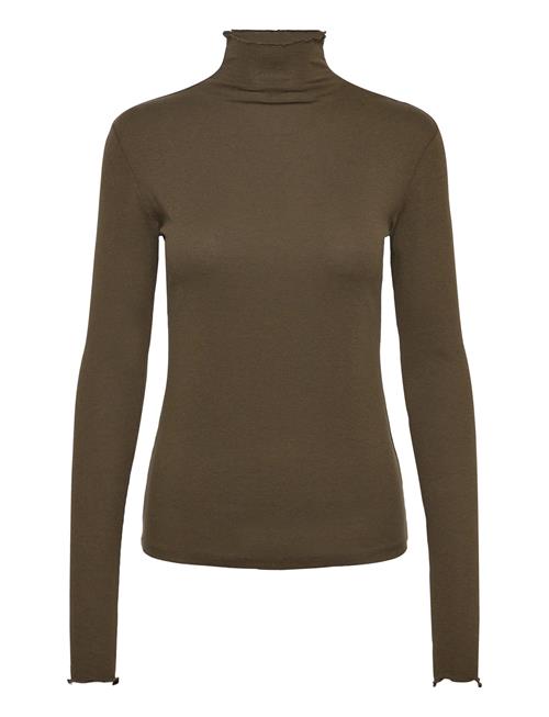 Rib Mock Neck Top Filippa K Khaki