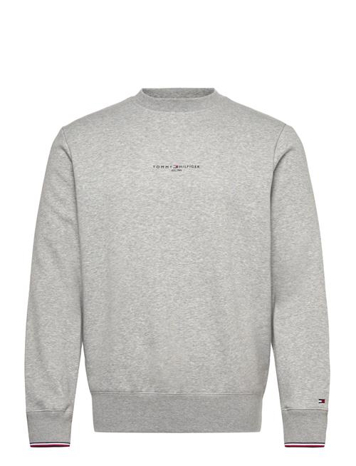 Tommy Logo Tipped Crewneck Tommy Hilfiger Grey