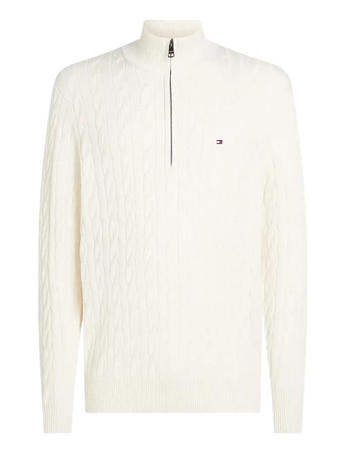 Classic Cotton Cable Zip Mock Tommy Hilfiger White