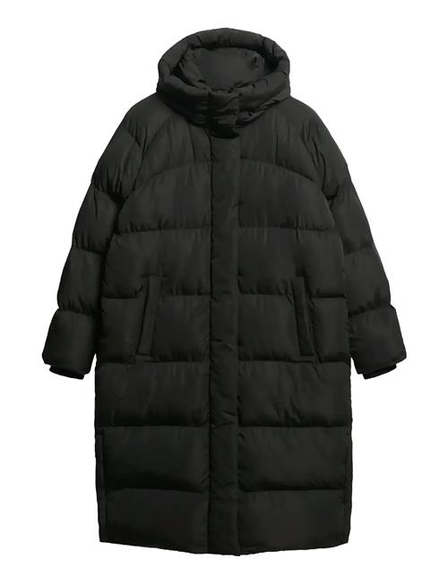 Longline Hooded Puffer Jacket Superdry Black