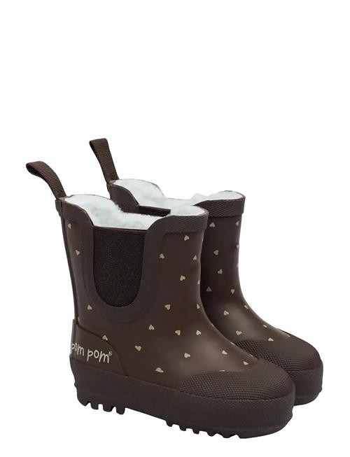 Brook Gumboots Thermo Ankle Pom Pom Brown