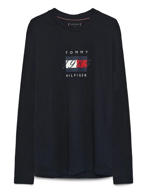 Linear Flag Graphic Ls Tee Tommy Hilfiger Navy