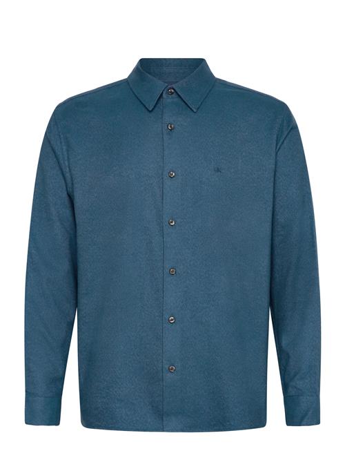 Ls Melange Flannel Easy Shirt Calvin Klein Blue