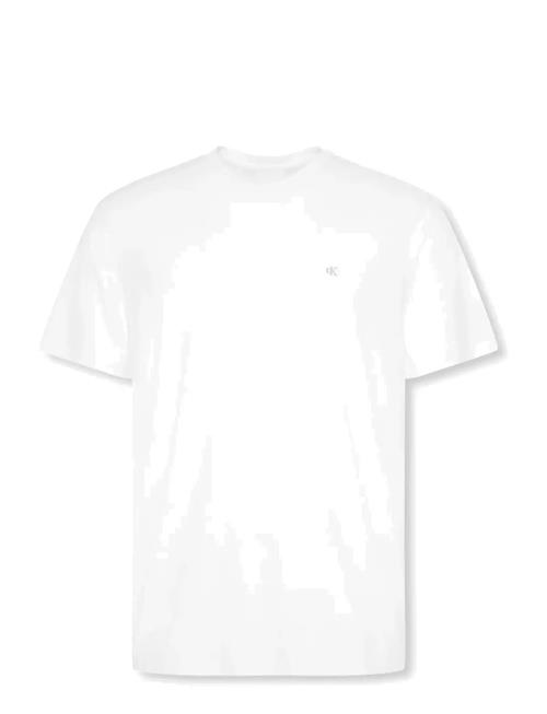 Ss Supima Chest Emb Crewneck Tee Calvin Klein White