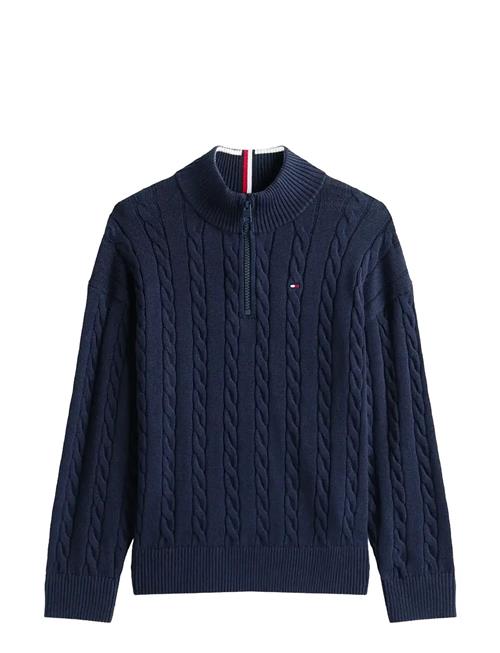 Cotton Cable Half Zip Sweater Tommy Hilfiger Navy