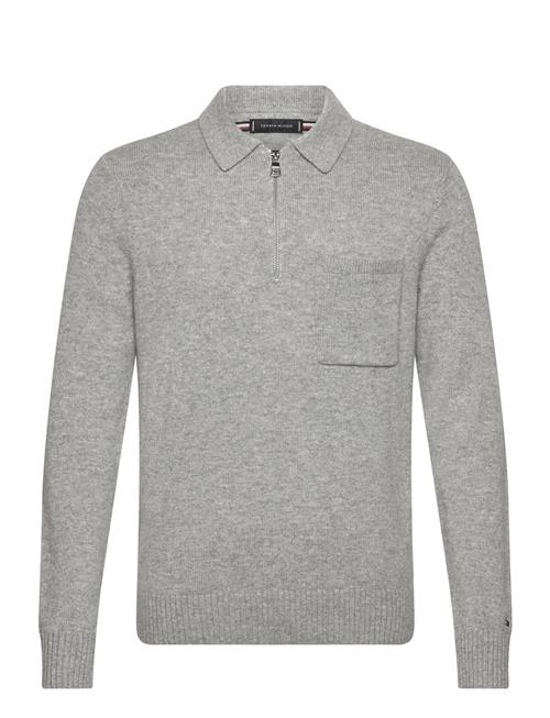Lambswool Zip Polo Tommy Hilfiger Grey