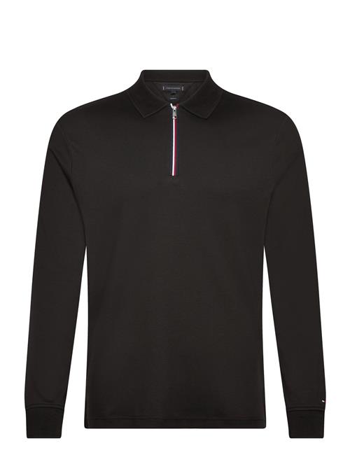 Ls Zip Interlock Reg Polo Tommy Hilfiger Black