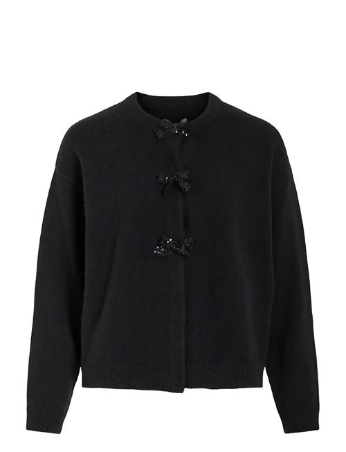 Vibrianna O-Neck L/S Bow Knit Cardigan Vila Black