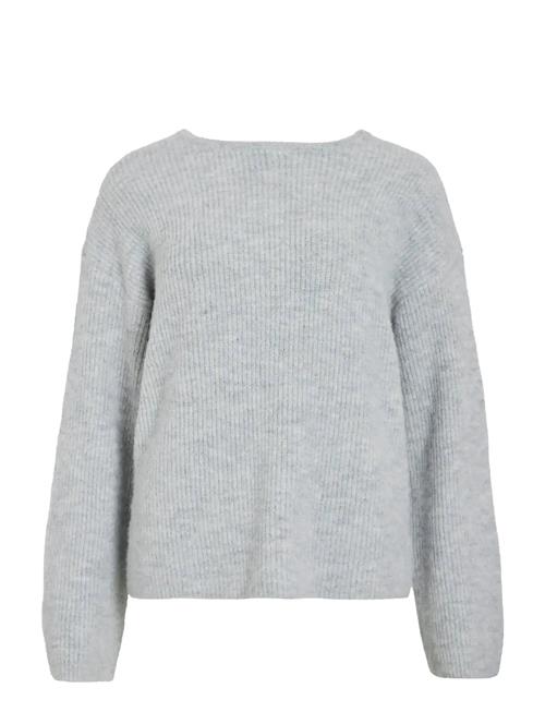 Viretta O-Neck L/S Knit Bow Top/Ln Vila Grey