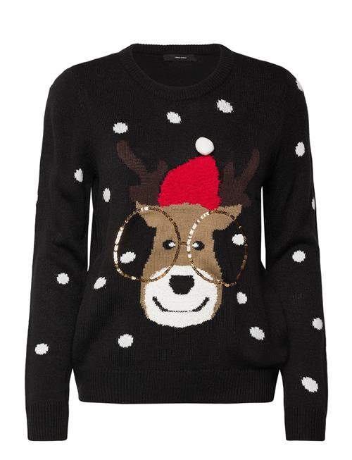 Vmtinsel Ls O-Neck Blouse Xmas Rep2 Vero Moda Black