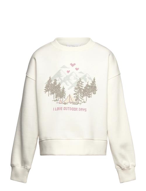 Embroidered Cotton Sweatshirt Mango White