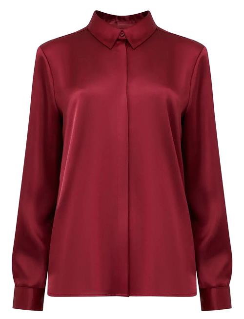 Irina Satin Ls Shirt French Connection Burgundy