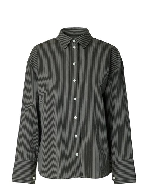 Slfdan Ls Over D Shirt Ex Selected Brown