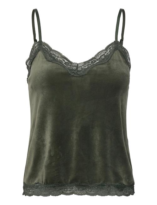 Cami Velours Scallop Lace Hunkemöller Khaki