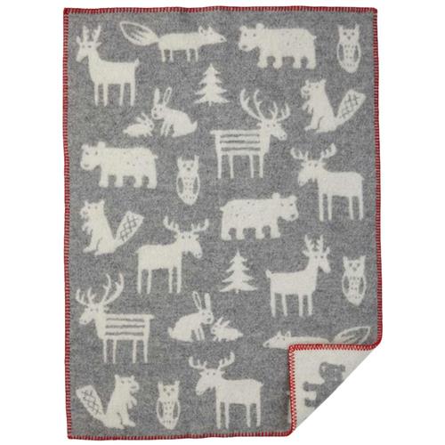 Klippan Yllefabrik Forest Tæppe Gråt One Size      unisex