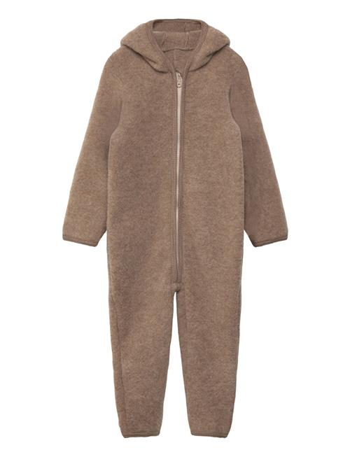 Pram Suit Ears Wool Fleece Huttelihut Beige