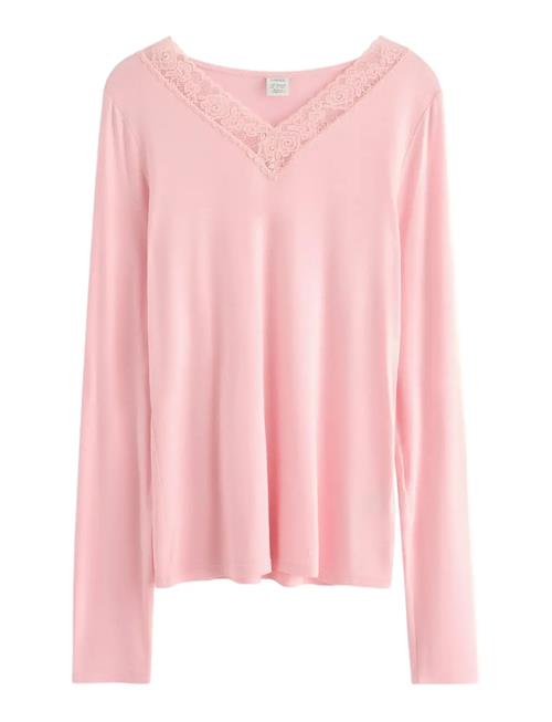 Top Viscose With Lace Lindex Pink