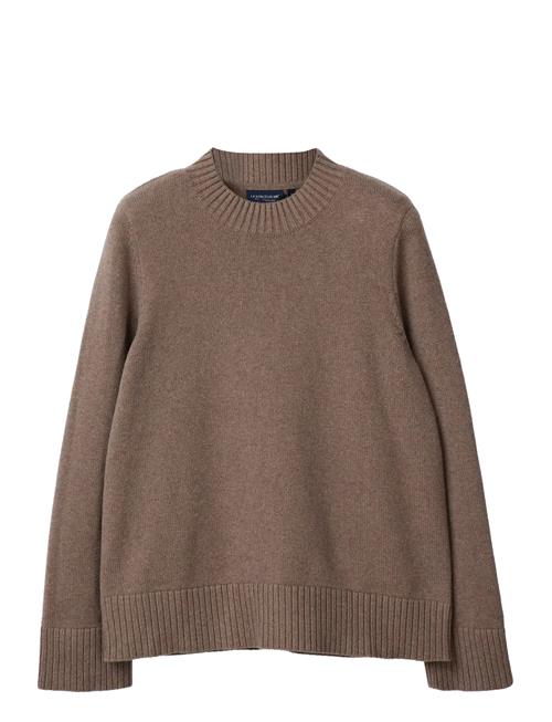 Cashmere Blend Shoulder Padded Knitted Sweater Lexington Clothing Brown