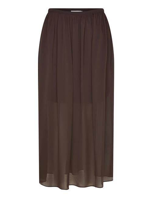 Transparent Midi Skirt Coster Copenhagen Brown