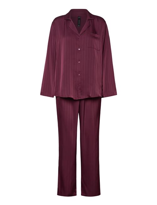 Pj Ls Satin Pinstripe Hunkemöller Burgundy