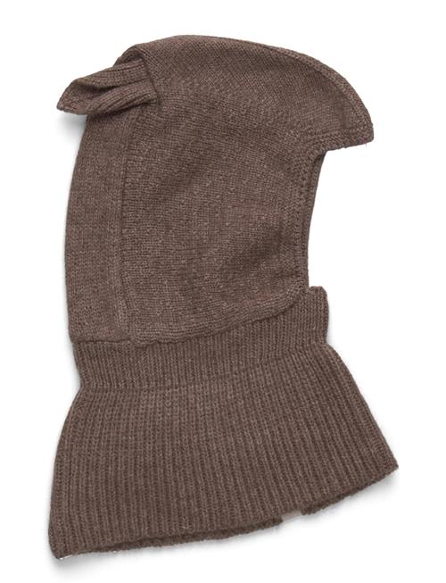Balaclava Ears Wool Knit Huttelihut Brown