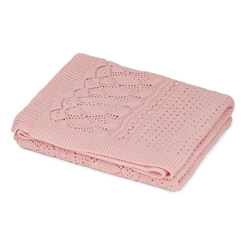 Cam Cam GOTS Pointelle Baby Knit Throw Sorbet  Sorbet One Size  Lyserød  One Size  kvinde