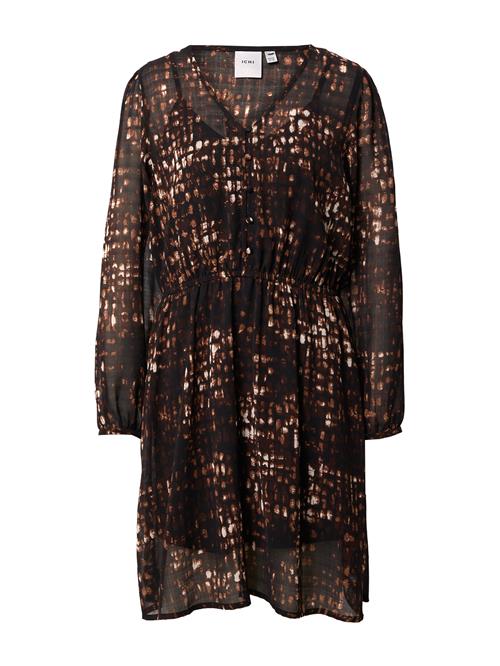 ICHI Kjole 'RAKU'  brun / sort / hvid