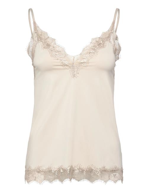 Rwbillie Sl Lace Strap Top Rosemunde Beige