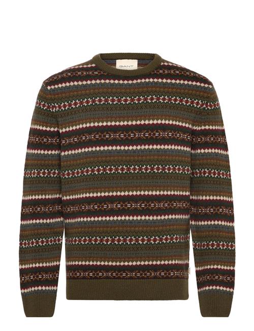 Fair Isle C-Neck GANT Brown
