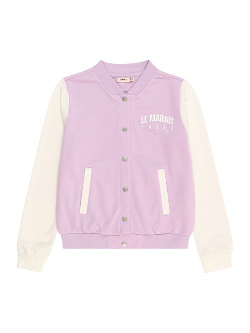 ONLY GIRLS Sweatjakke 'Bolette'  lyselilla / hvid